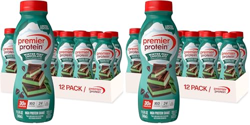 Premier Protein 30g High Protein Shake, Chocolate, 12 Pack Bottles, Vegetarian